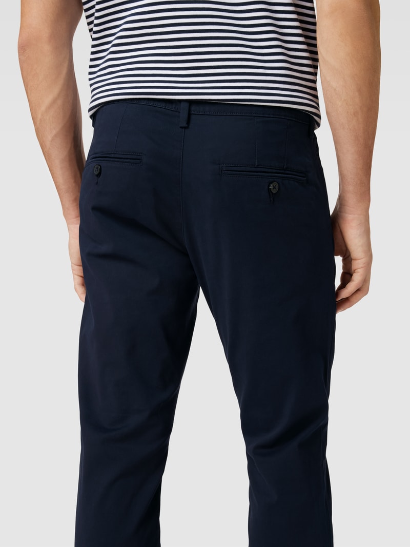 Slim Fit Chino in unifarbenem Design Modell 'NEW Miles' in marineblau