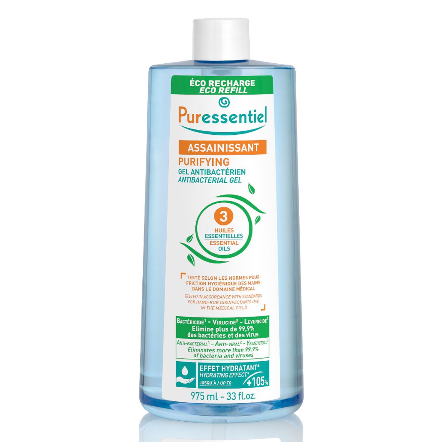 Puressentiel Eco-Gel Recharge Gel Antibactérien Assainissant 975 ml