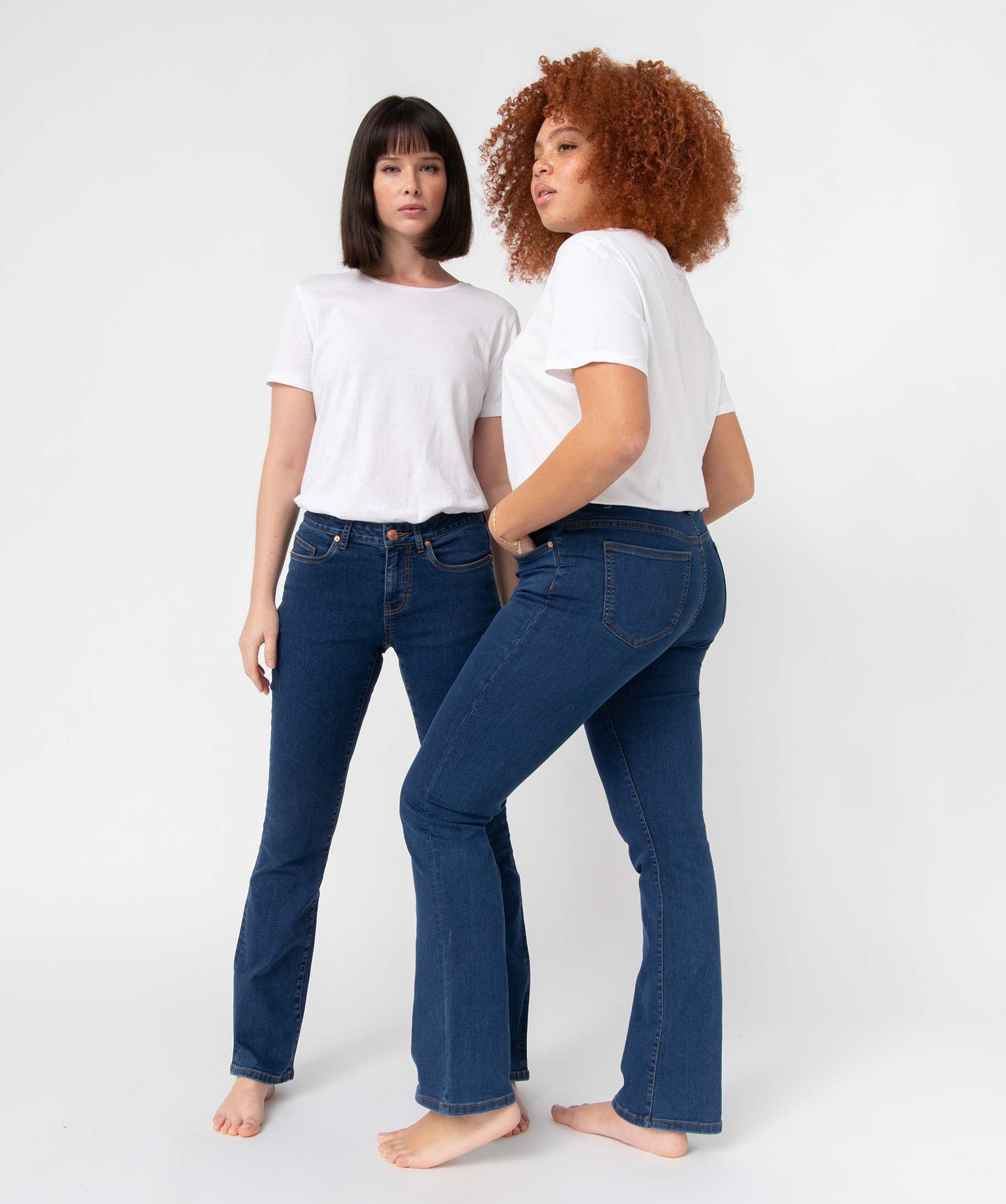 Jean femme coupe Bootcut stretch brut | GEMO