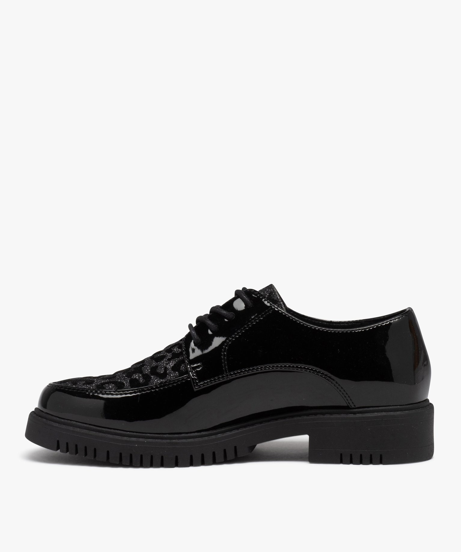 Derby verni avec dessus pailleté femme noir | GEMO