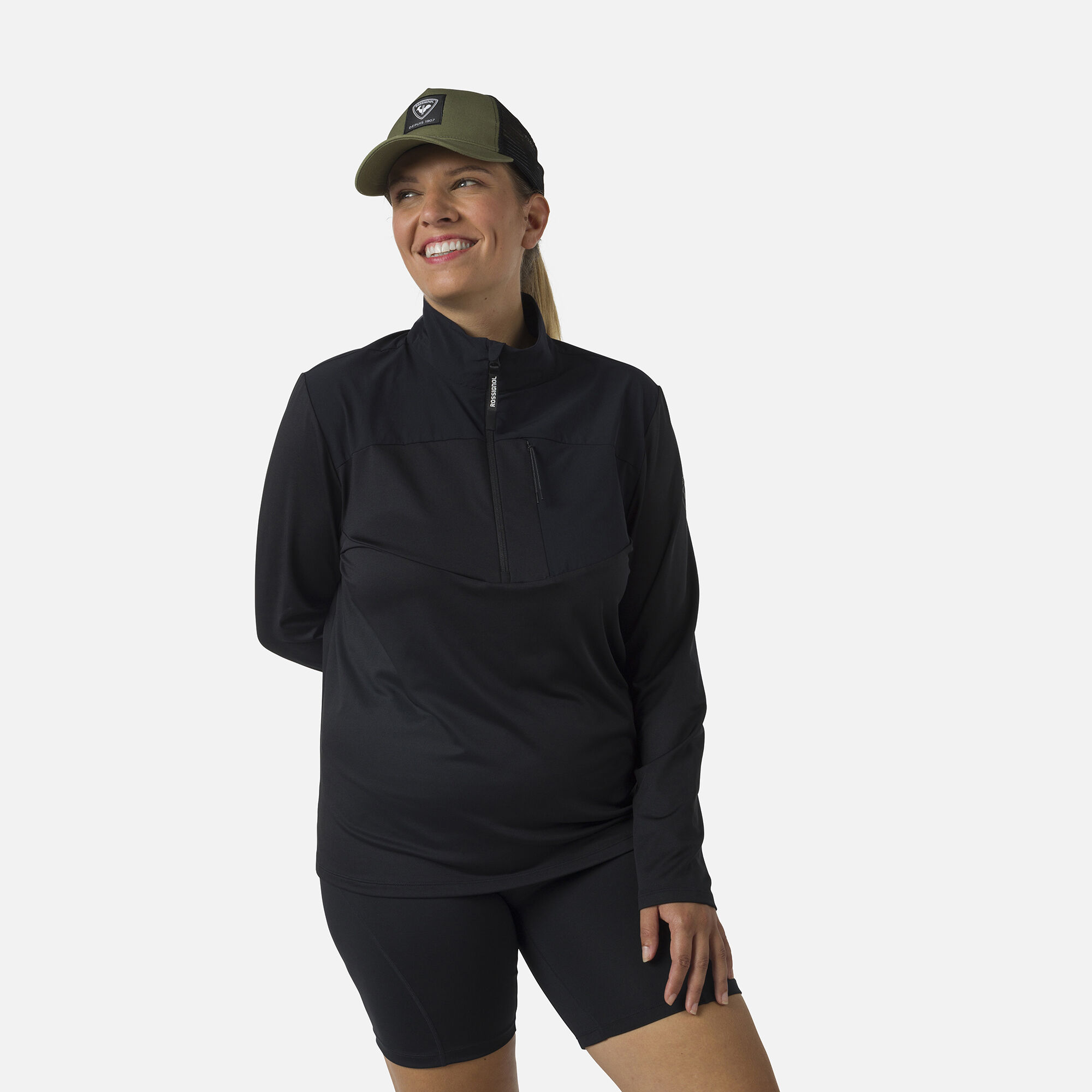 Couche intermédiaire semi-zippé femme