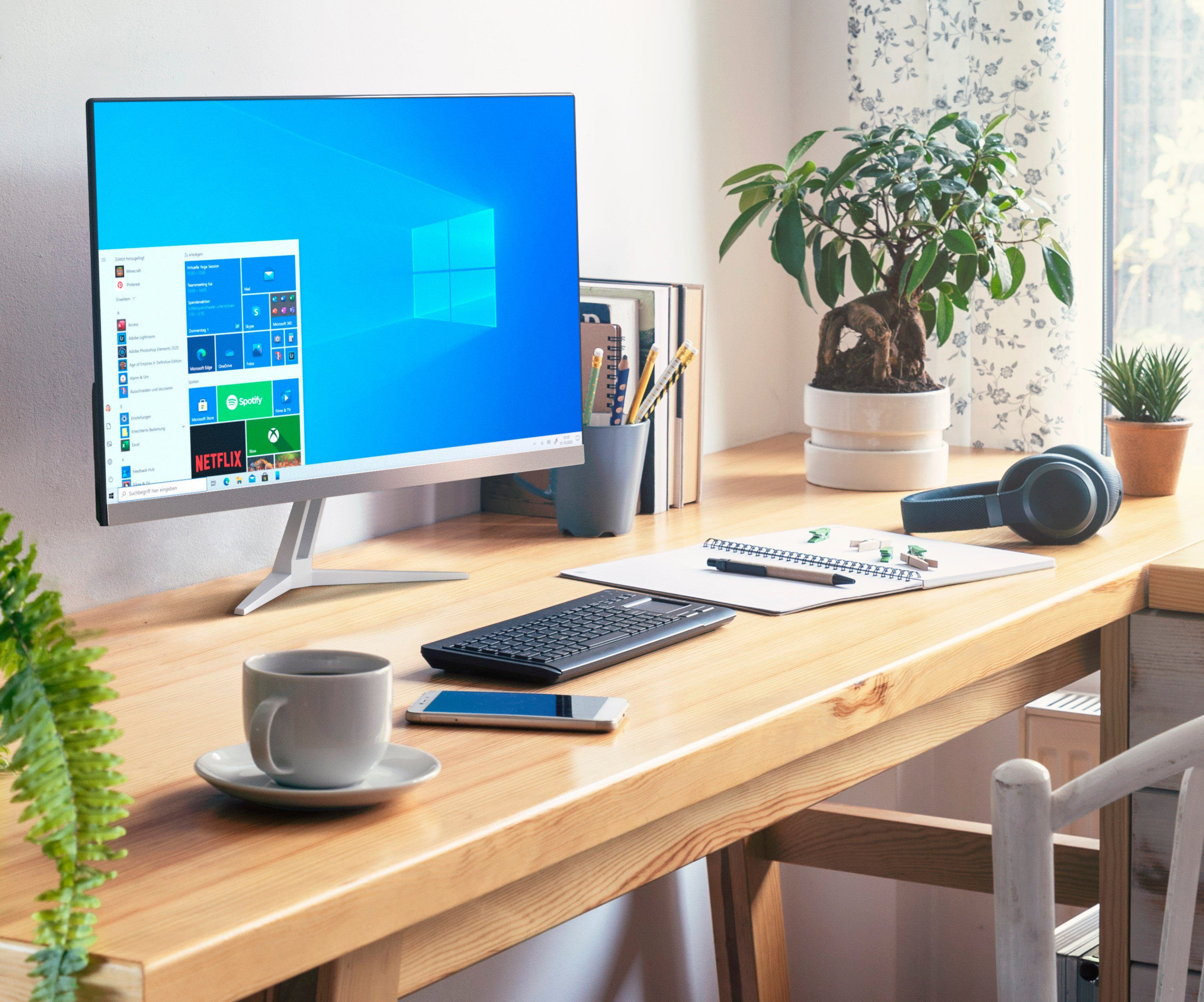 CSL Unity F27-GLS mit Windows 10 Pro All-in-One PC (27 Zoll, Intel® Celeron Celeron® N4120, UHD Graphics 600, 8 GB RAM, 128 GB SSD)