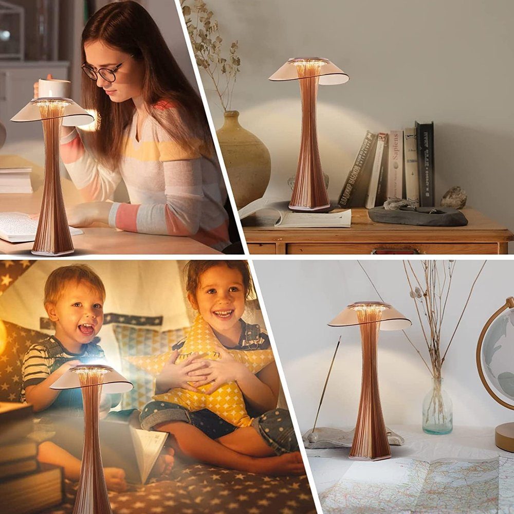 Bedee LED Nachttischlampe LED Tischlampe Dimmbar Tischleuchte Modern mit 3 Helligkeitsstufen USB, Tischlampen, LED fest integriert, Warmweiß, Touch Dimmbar mit Akku Tischleuchte Innen/Aussen Beleuchtung