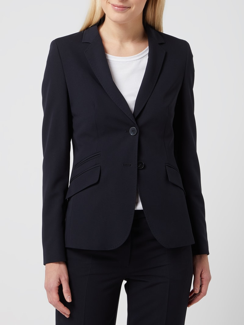 Blazer mit Handstichkanten in marineblau