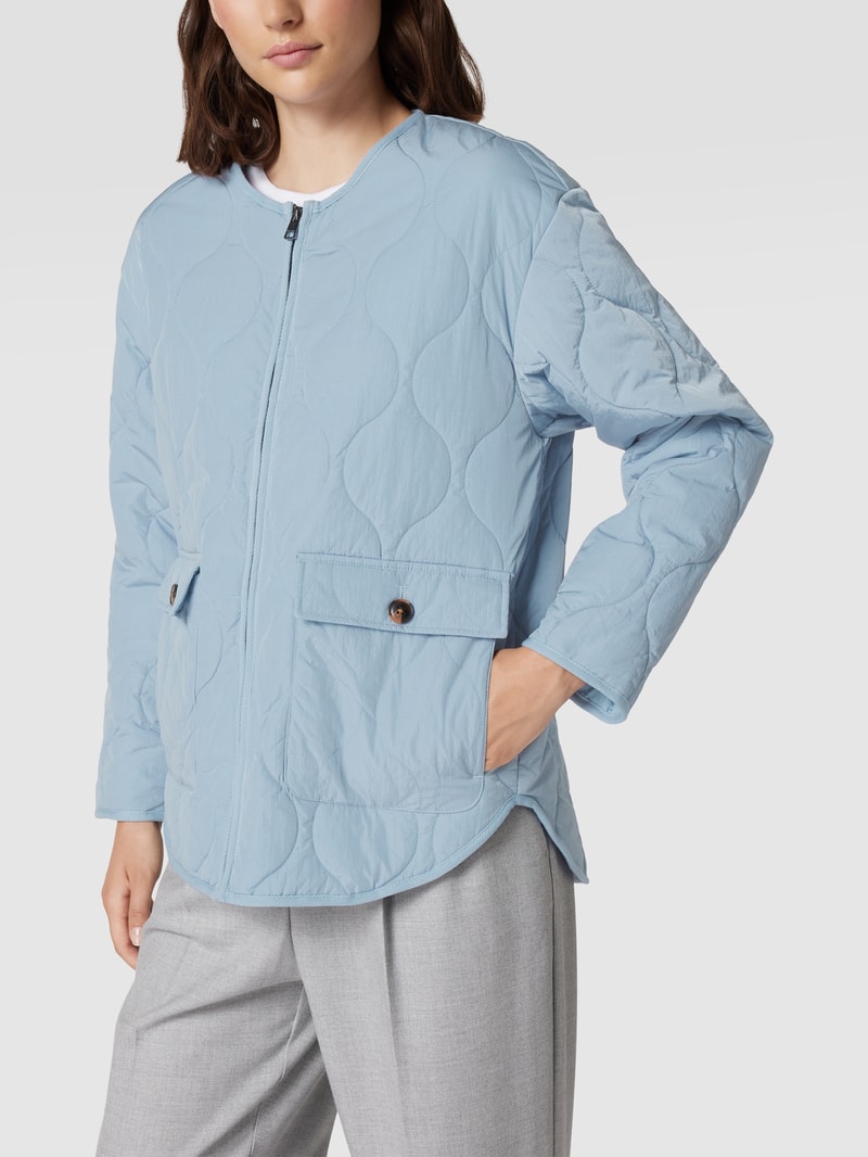 Steppjacke mit abgerundetem Saum in rauchblau