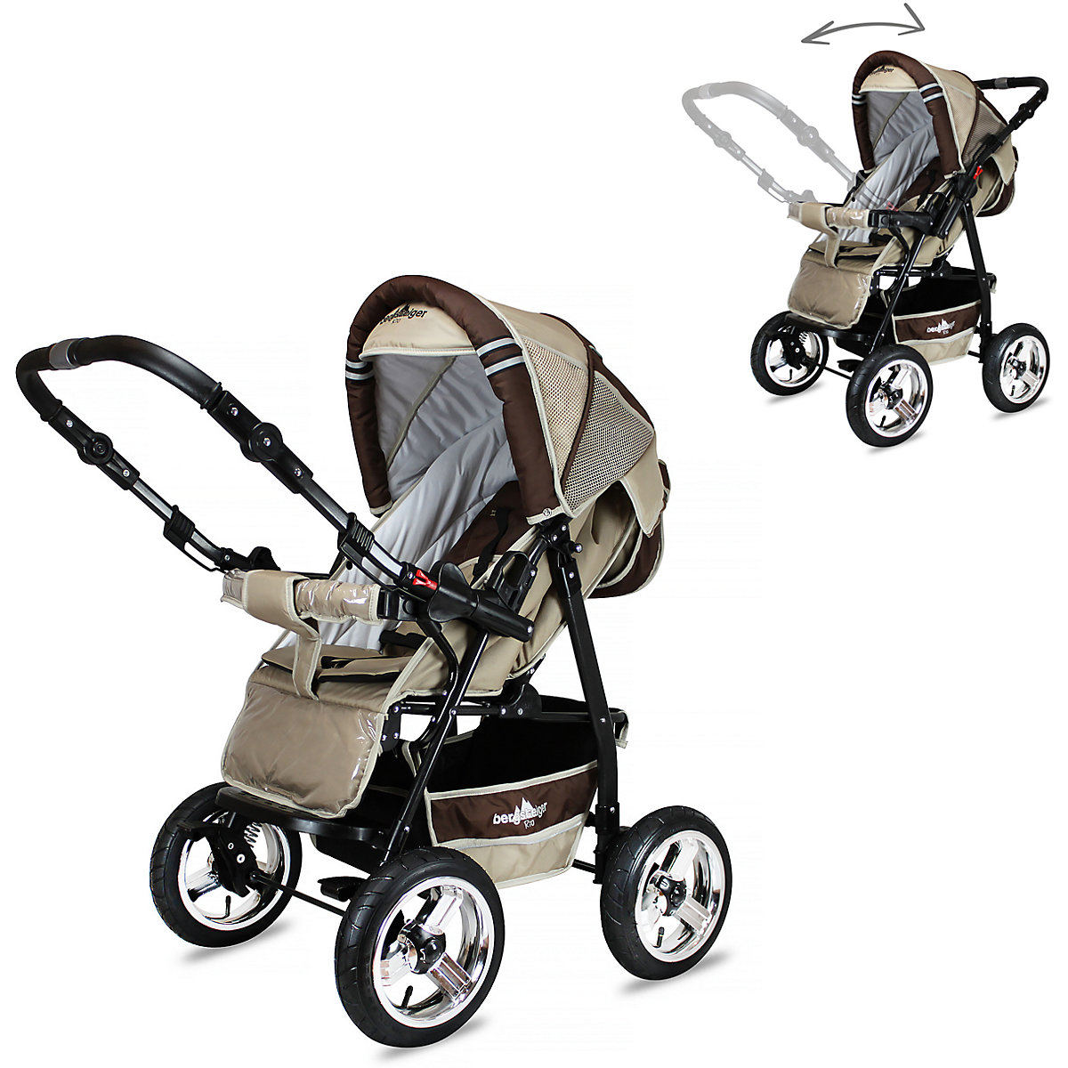 Kombi Kinderwagen Rio, 10 tlg., coffee & brown