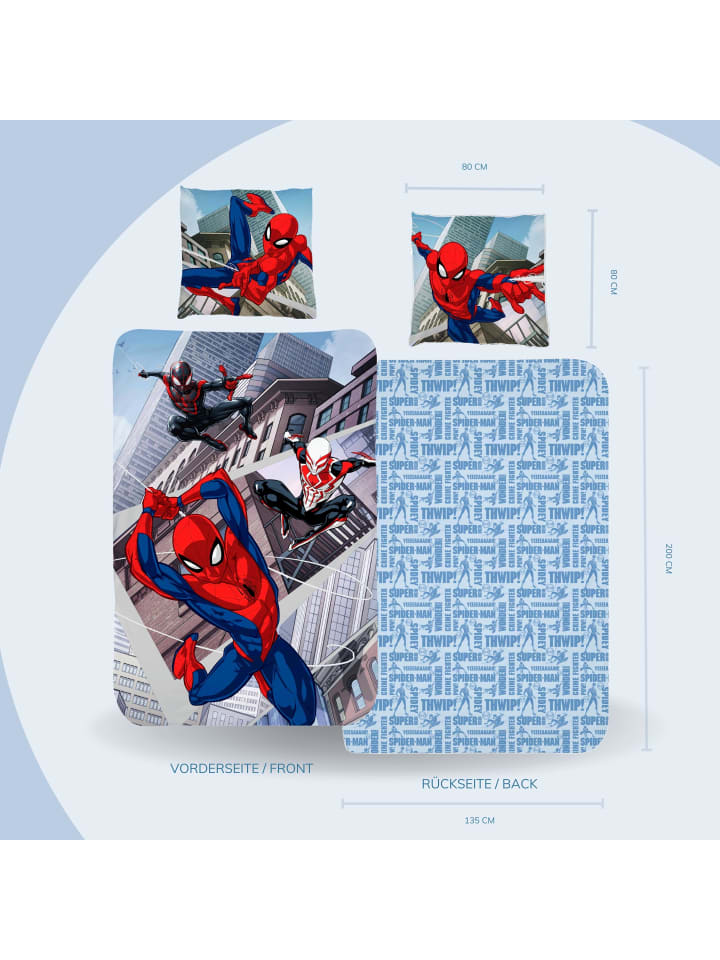 Spiderman Bettwäsche-Set Biber/Flanell 