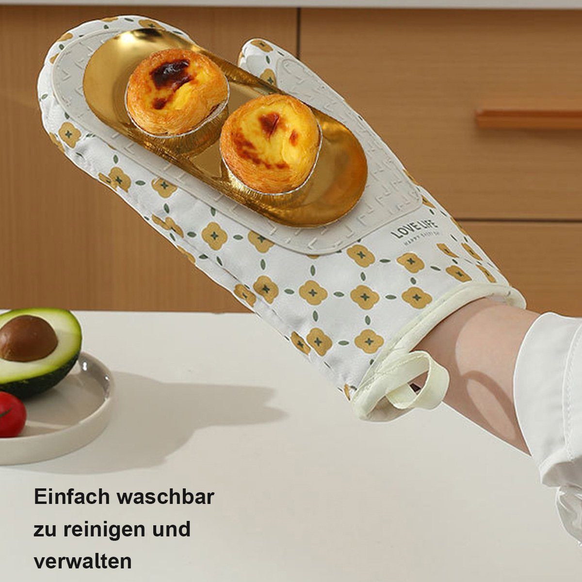 Jormftte Topfhandschuhe 1 Paar Verdickte Hitzebeständige Ofenhandschuhe,Für Kochen, Backen