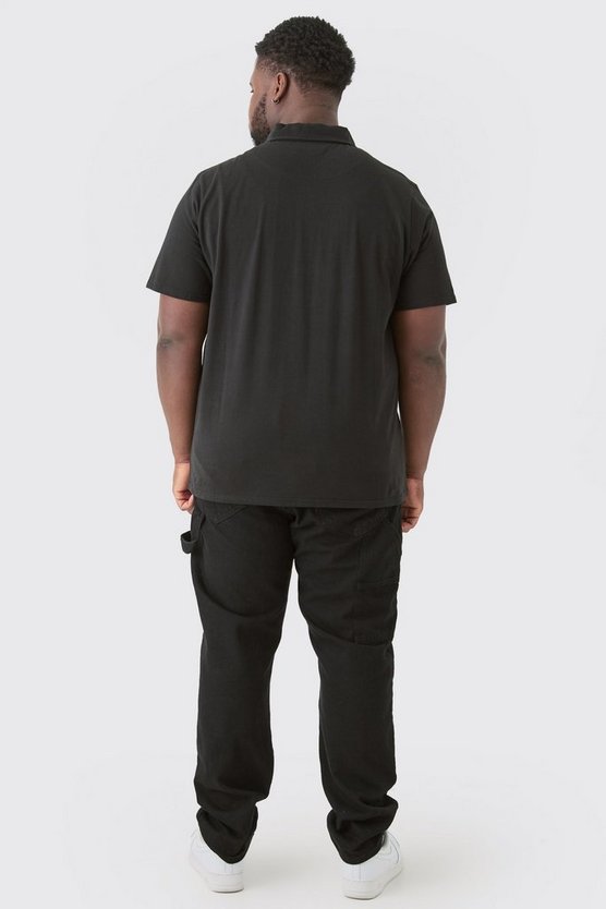 Plus besticktes Poloshirt