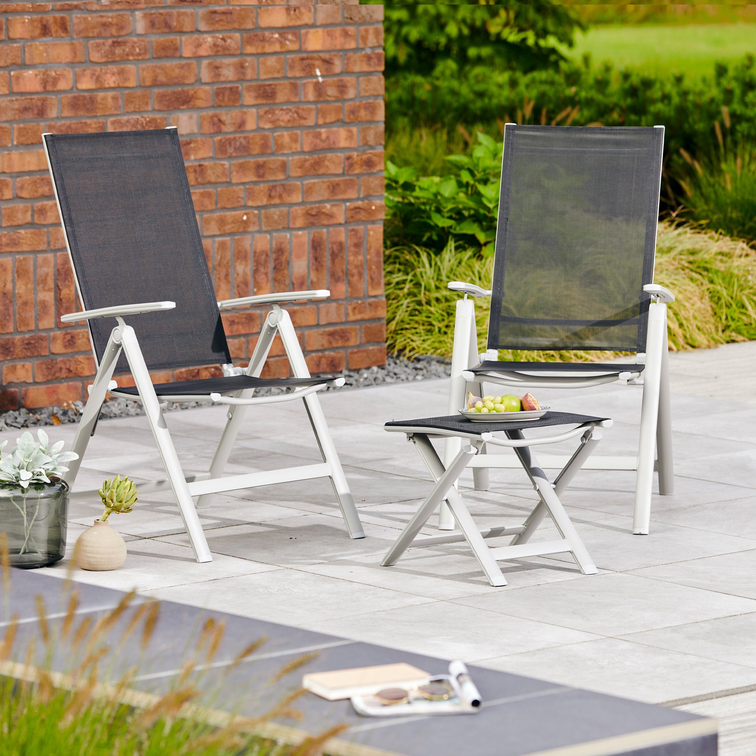 VANAGE Hochlehner VG-0277 (2 St), Gartenstuhl, 2er Set, Hochlehner, schwarz