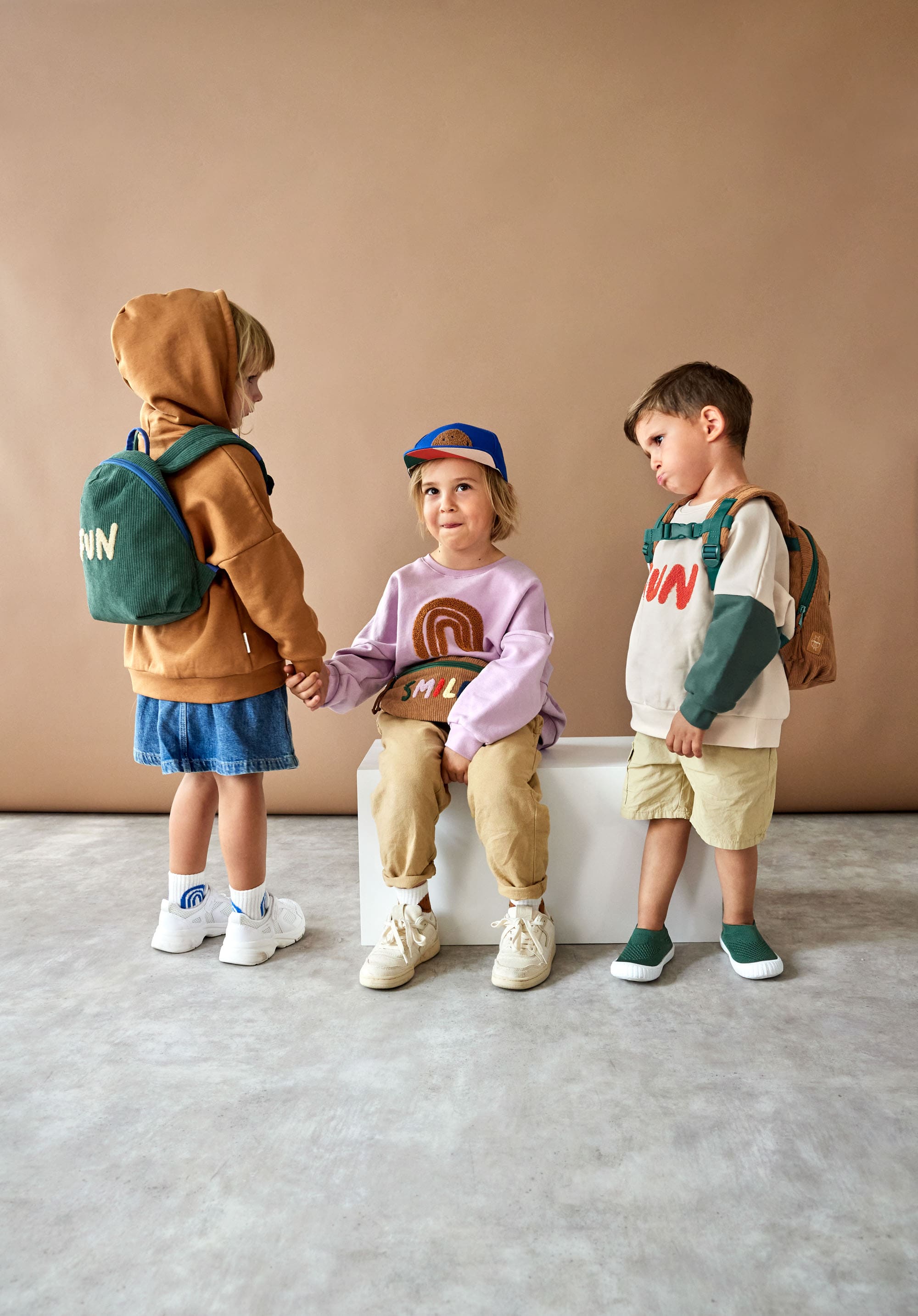 Kinder Pullover - Bio Baumwolle, Little Gang, Sun Weiß