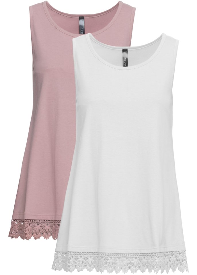 Top mit Spitze (2er-Pack)