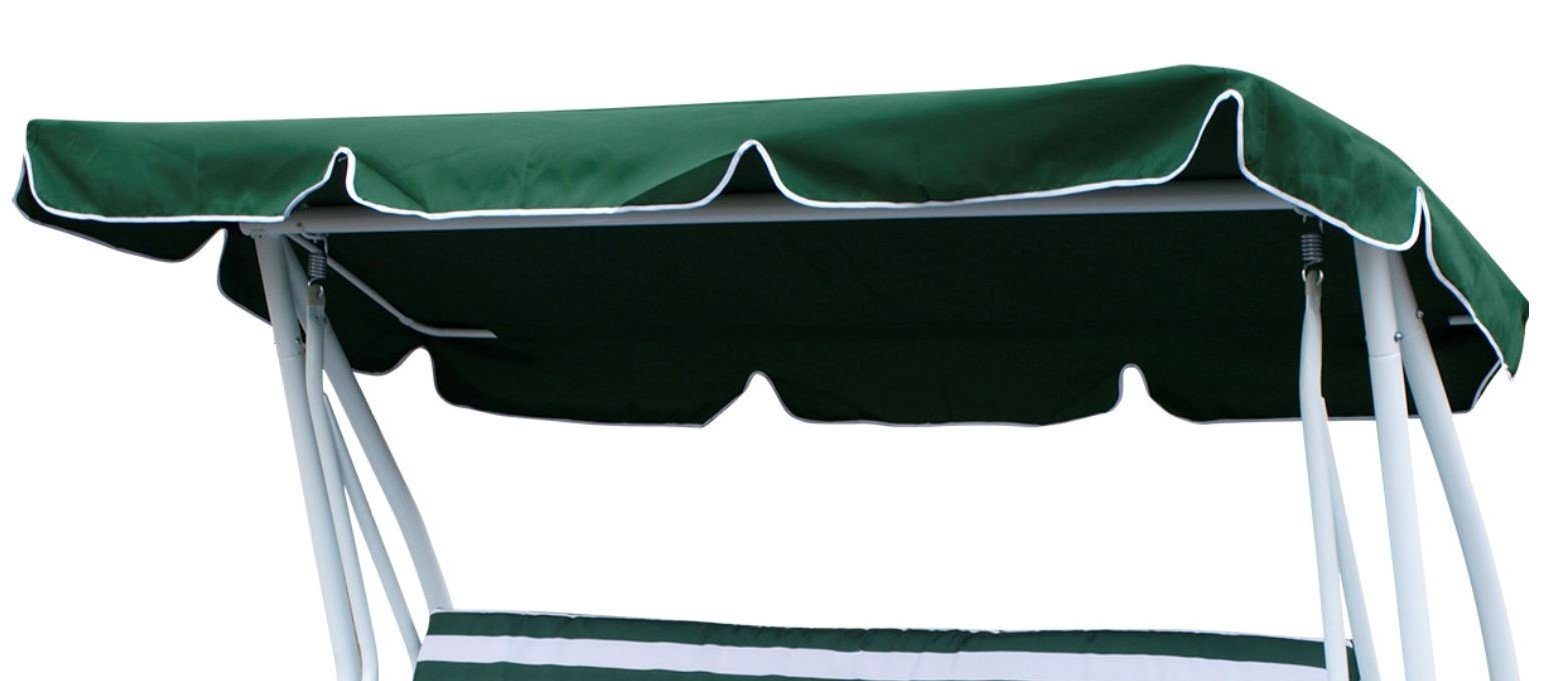 DEGAMO Hollywoodschaukelersatzdach MIAMI, (1-tlg), für 4-sitzer Schaukel 228x120cm, grün mit weißen Kedern