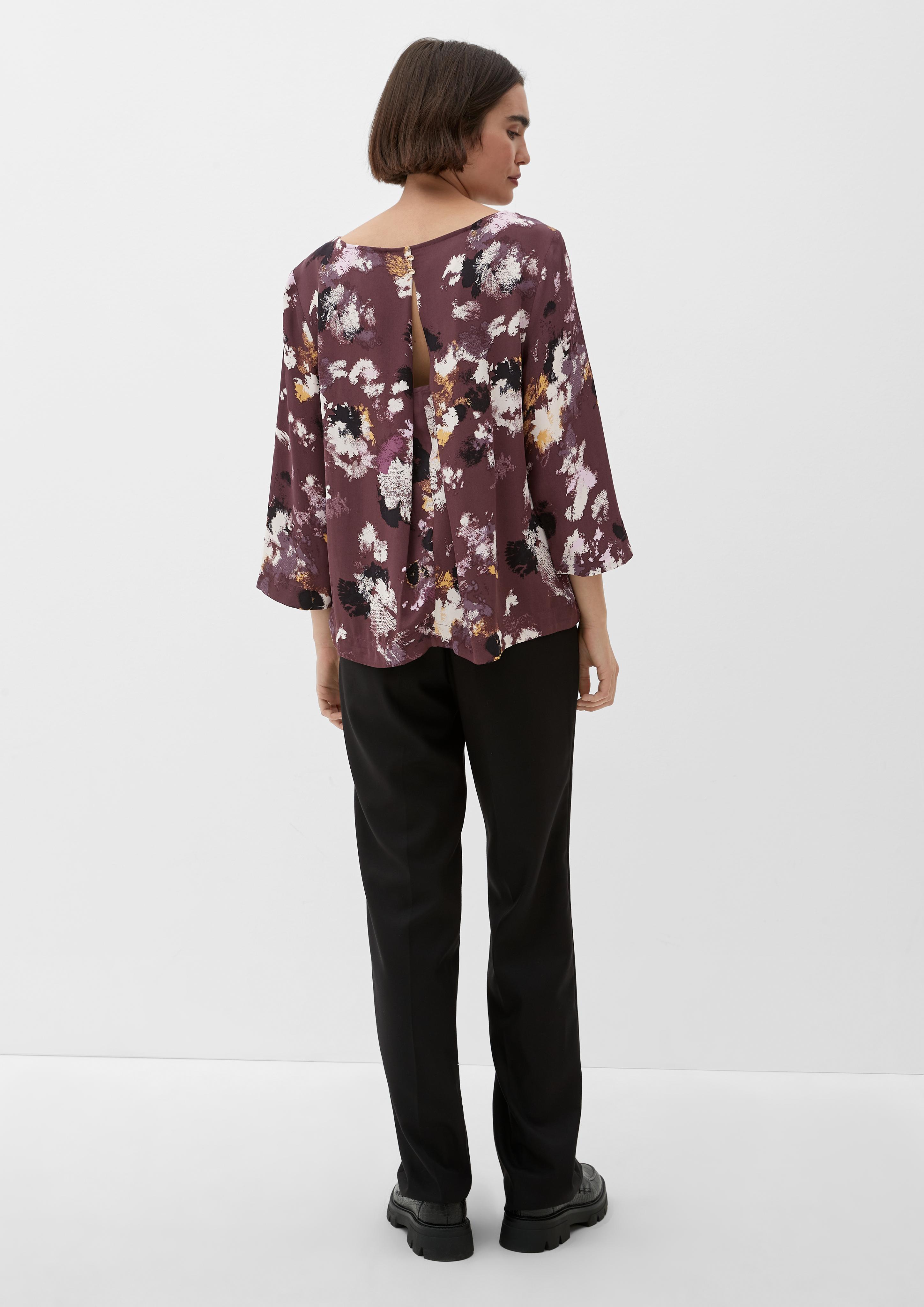 Viskosebluse mit offener Kellerfalte  2122181-49A0