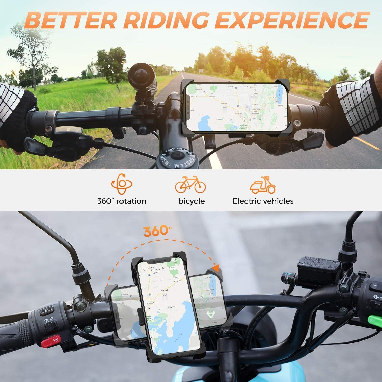 JOYROOM l Handyhalterung Fahrrad [ Vollständiger Schutz & Anti-Shake ] 2021 Design Handyhalterung Motorrad Universal 360° Drehbar Handy Fahrradhalterung für iPhone 12/11,Samsung 21/20,Huawei usw Handy-Halterung