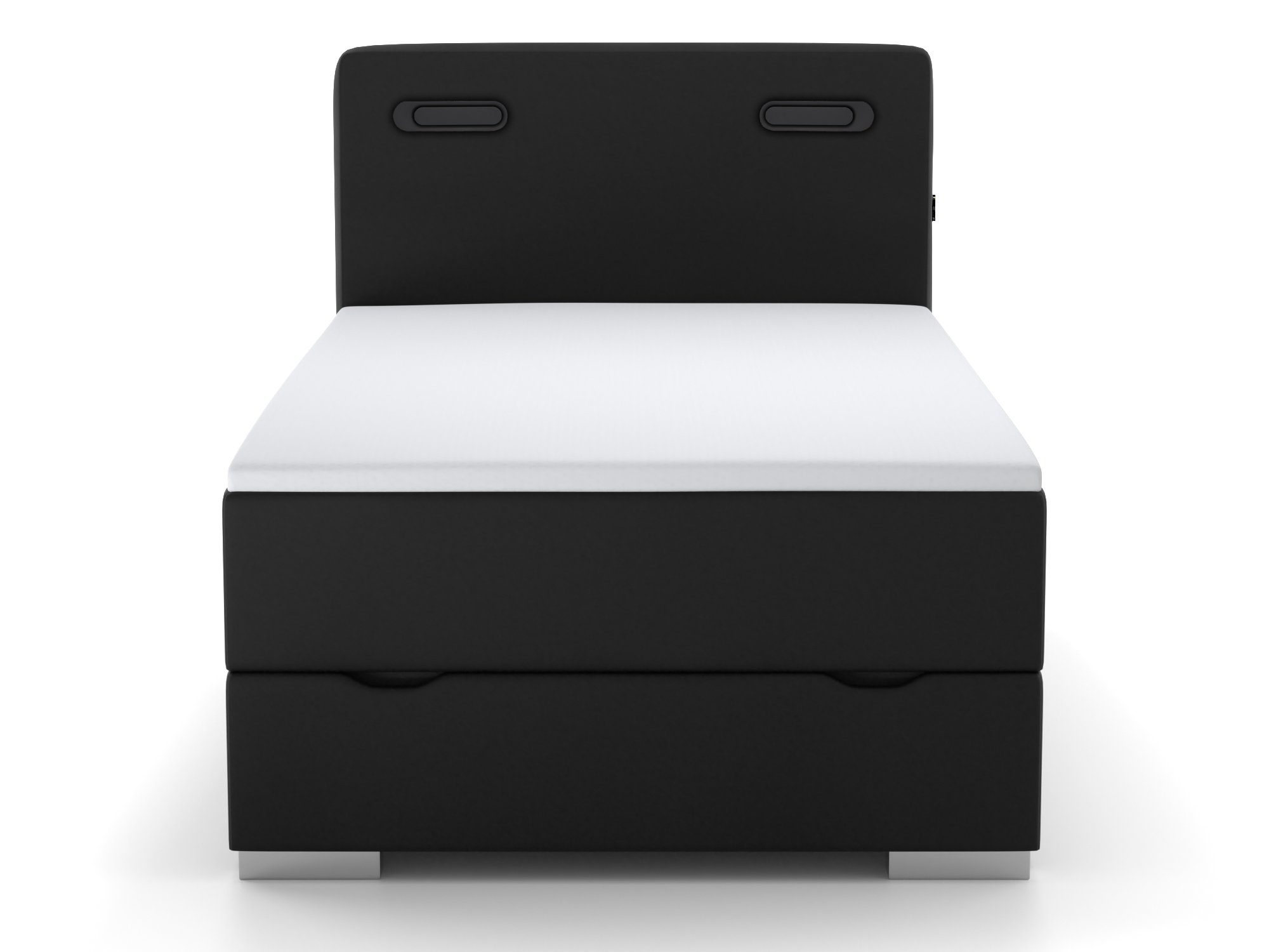 wonello Boxspringbett Modesto, inkl. LED-Beleuchtung, Bettkasten, 2x USB-Anschluss und Topper