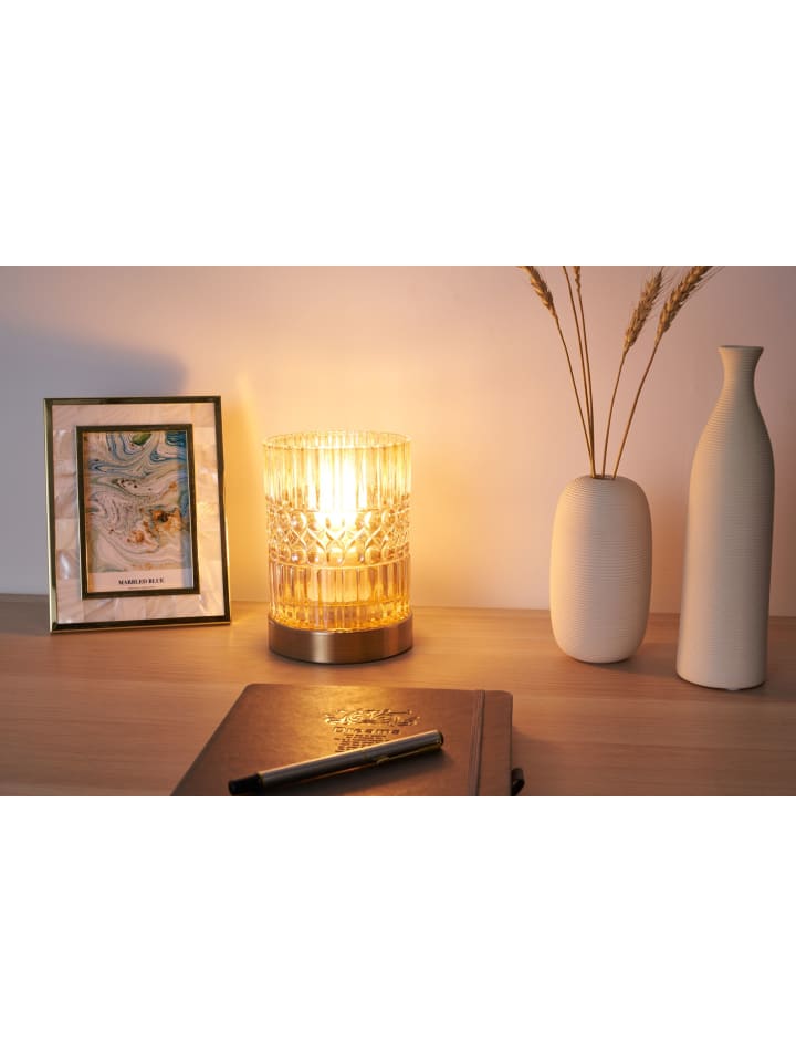 Pauleen Crystal Elegance Tischleuchte max25W E27 Glas/Bernstein/Messing günstig kaufen onesize