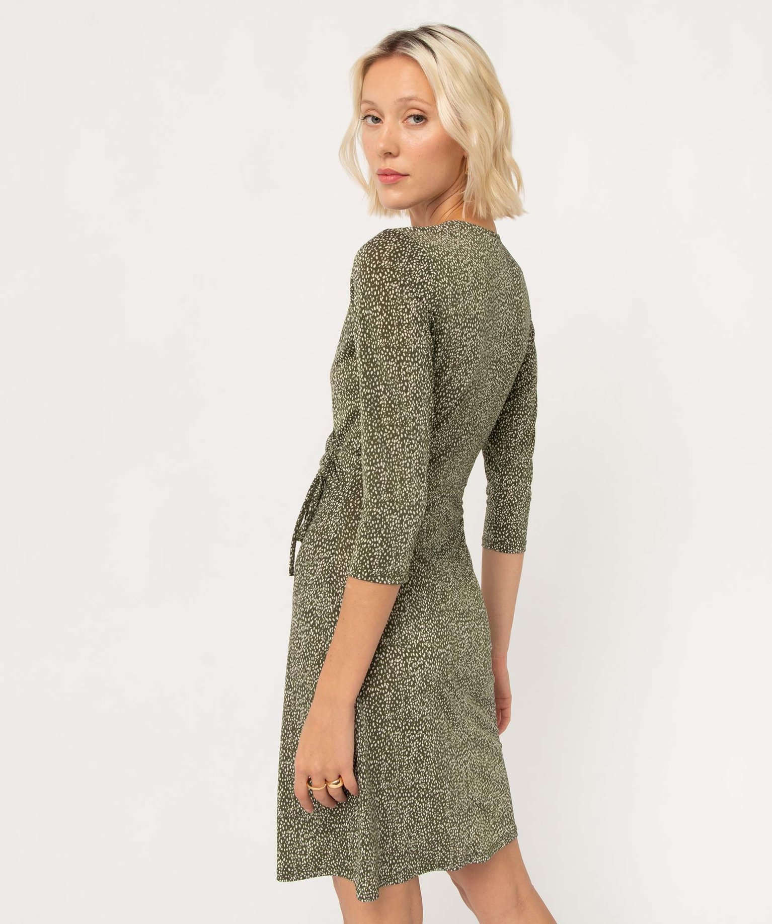 Robe femme imprimée avec haut cache-coeur imprime | GEMO