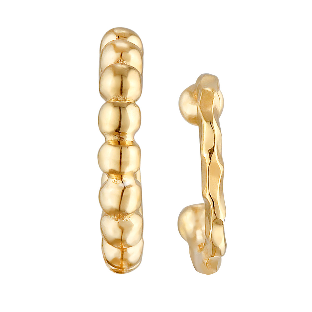 Elli Elli Boucles d'Oreilles Femmes Earcuff Set Boules Martelé en argent sterling 925 Boucles d'oreilles