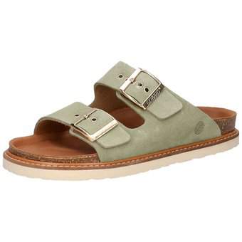 Genuins Hawaii Velour Pantolette in grün