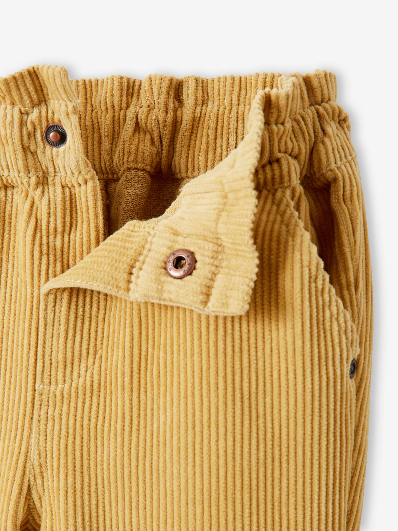 Pantalon en velours côtelé bébé moutarde