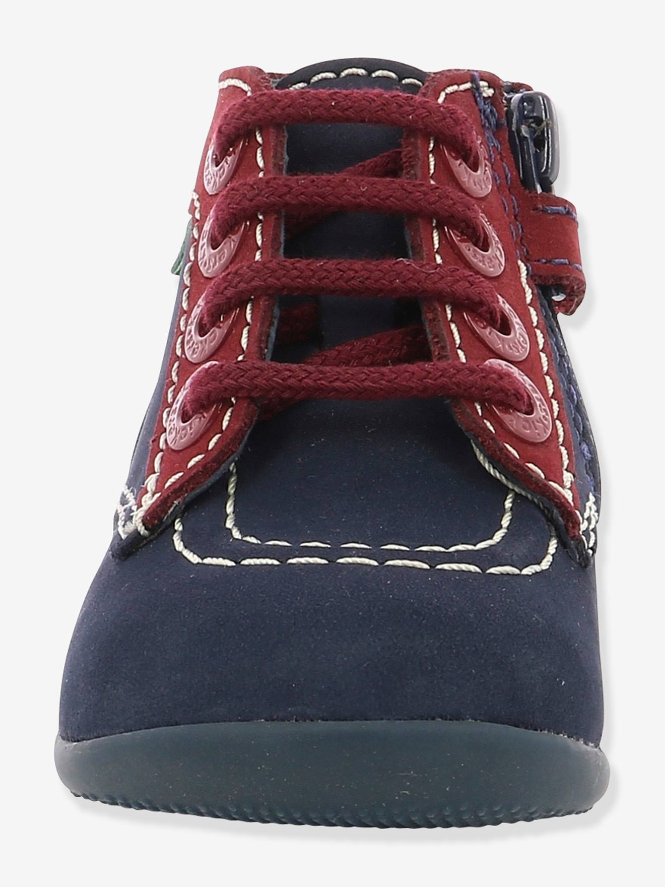 Bottillons cuir bébé garçon Bonzip KICKERS® 1ers pas marine