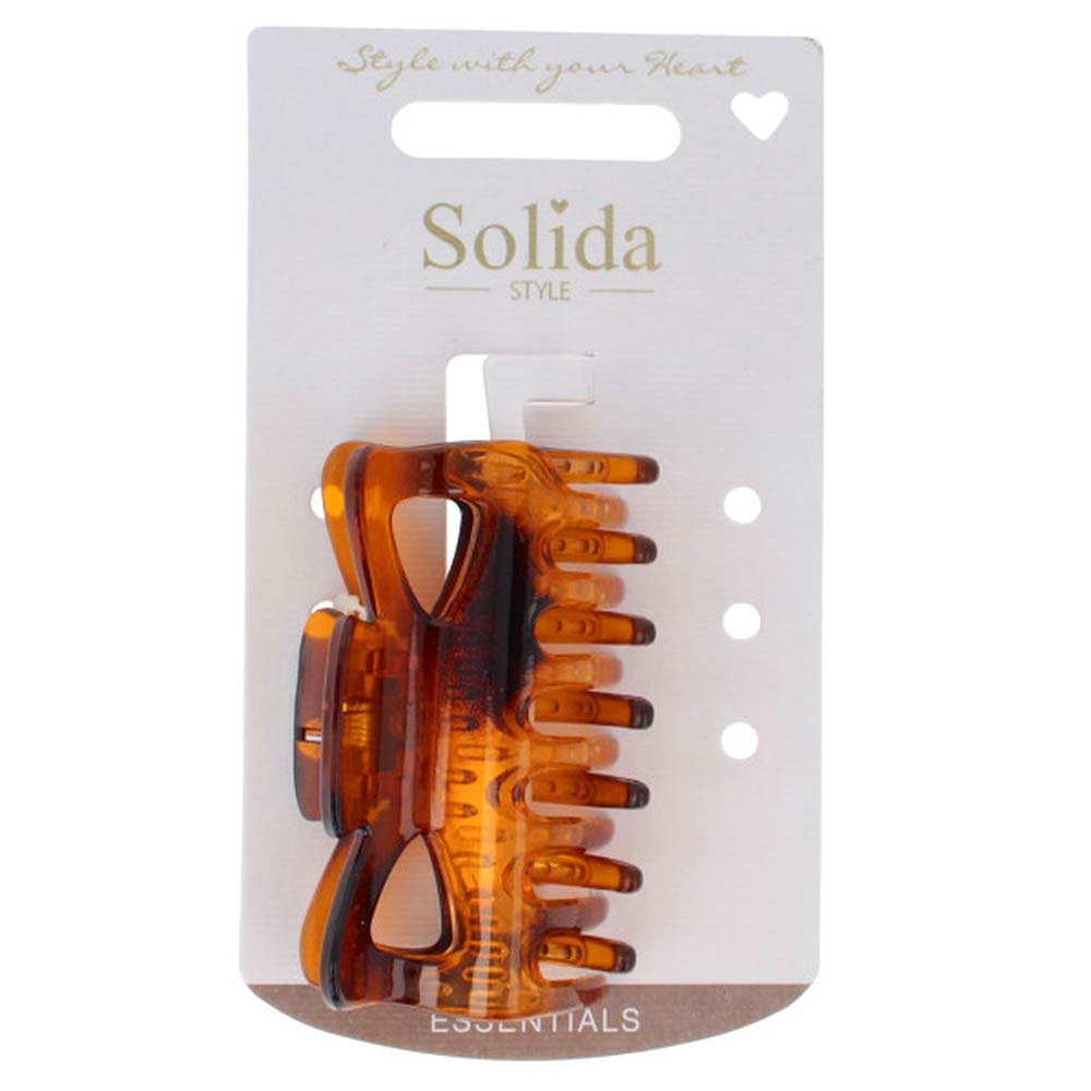 Solida Wasserwellklammer gummiert Havanna 6cm