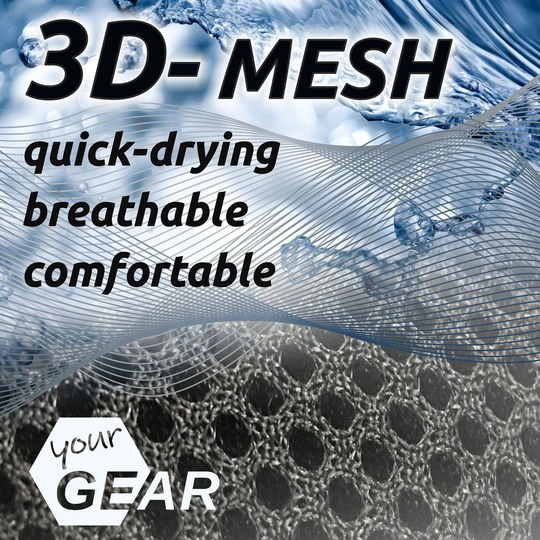 yourGEAR Klappstuhl yourGEAR Campingstuhl Lipari 3D Mesh - gepolsterter Klappstuhl leichter Caravan Stuhl Quick Dry Gartenstuhl