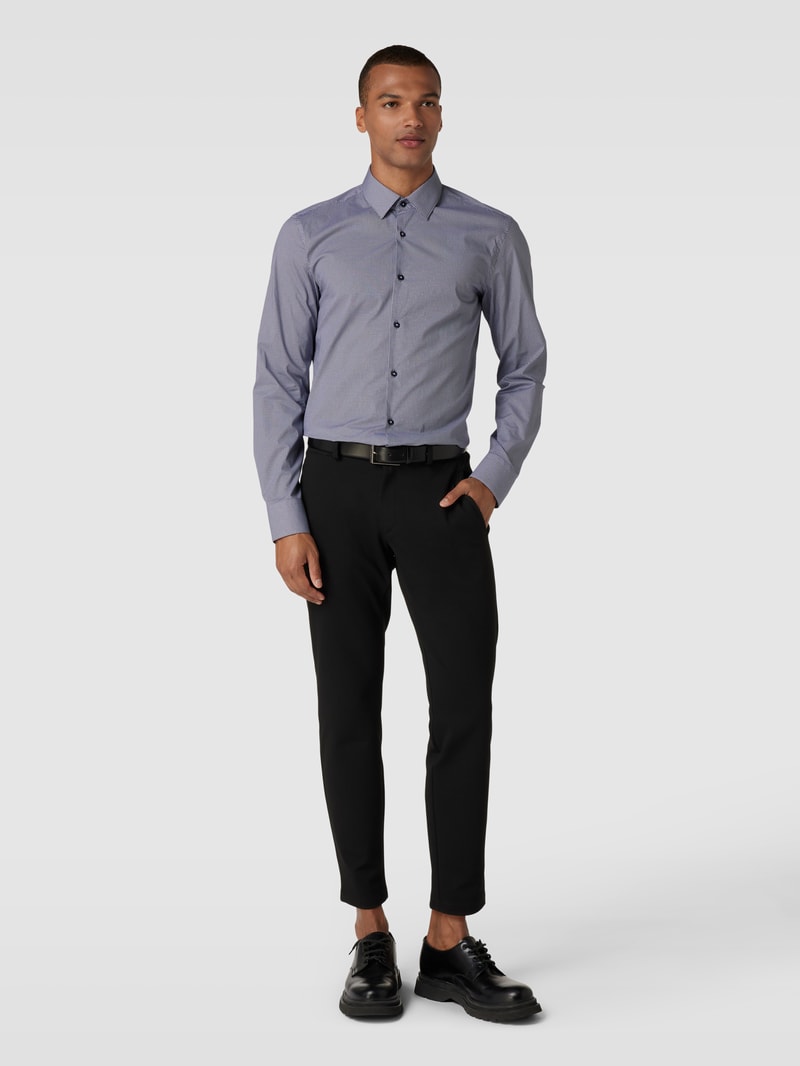 Slim Fit Business-Hemd mit Kentkragen Modell 'HANK' in marineblau