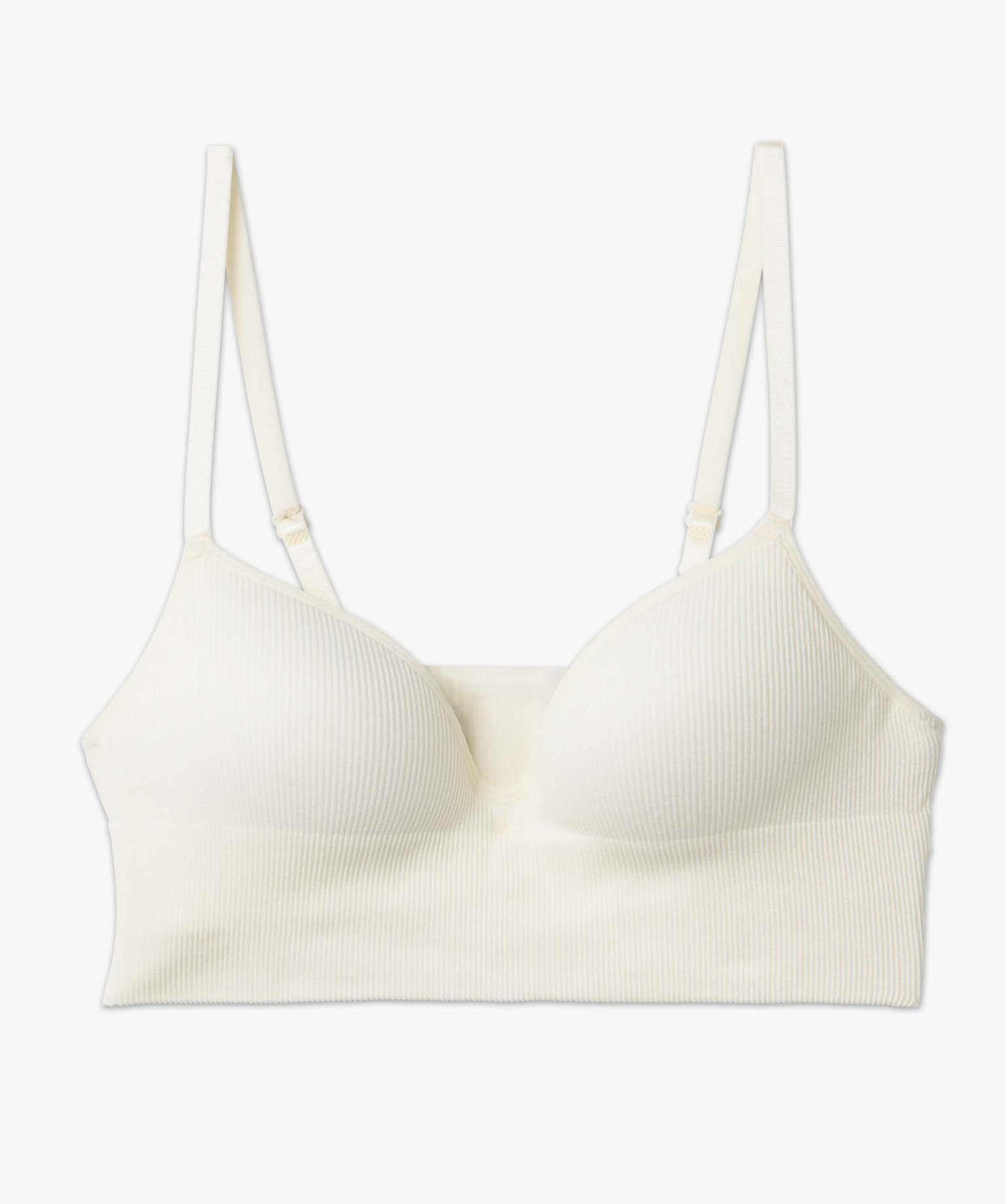 Soutien-gorge push-up en maille ctelée ecru | GEMO