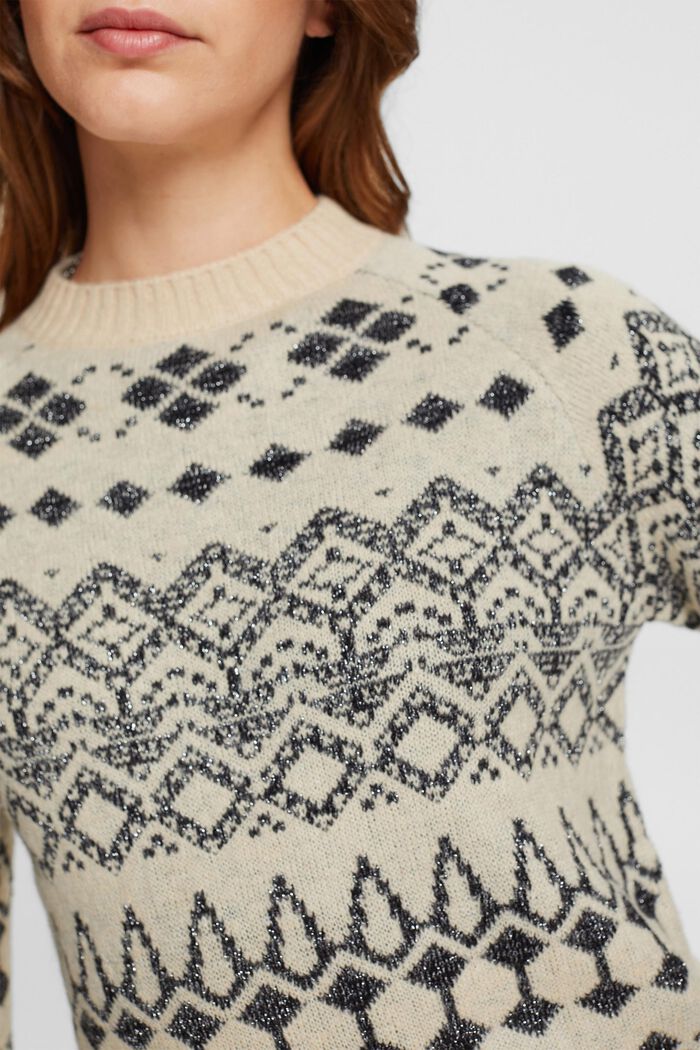 Jacquard-Pullover mit Glitzereffekt