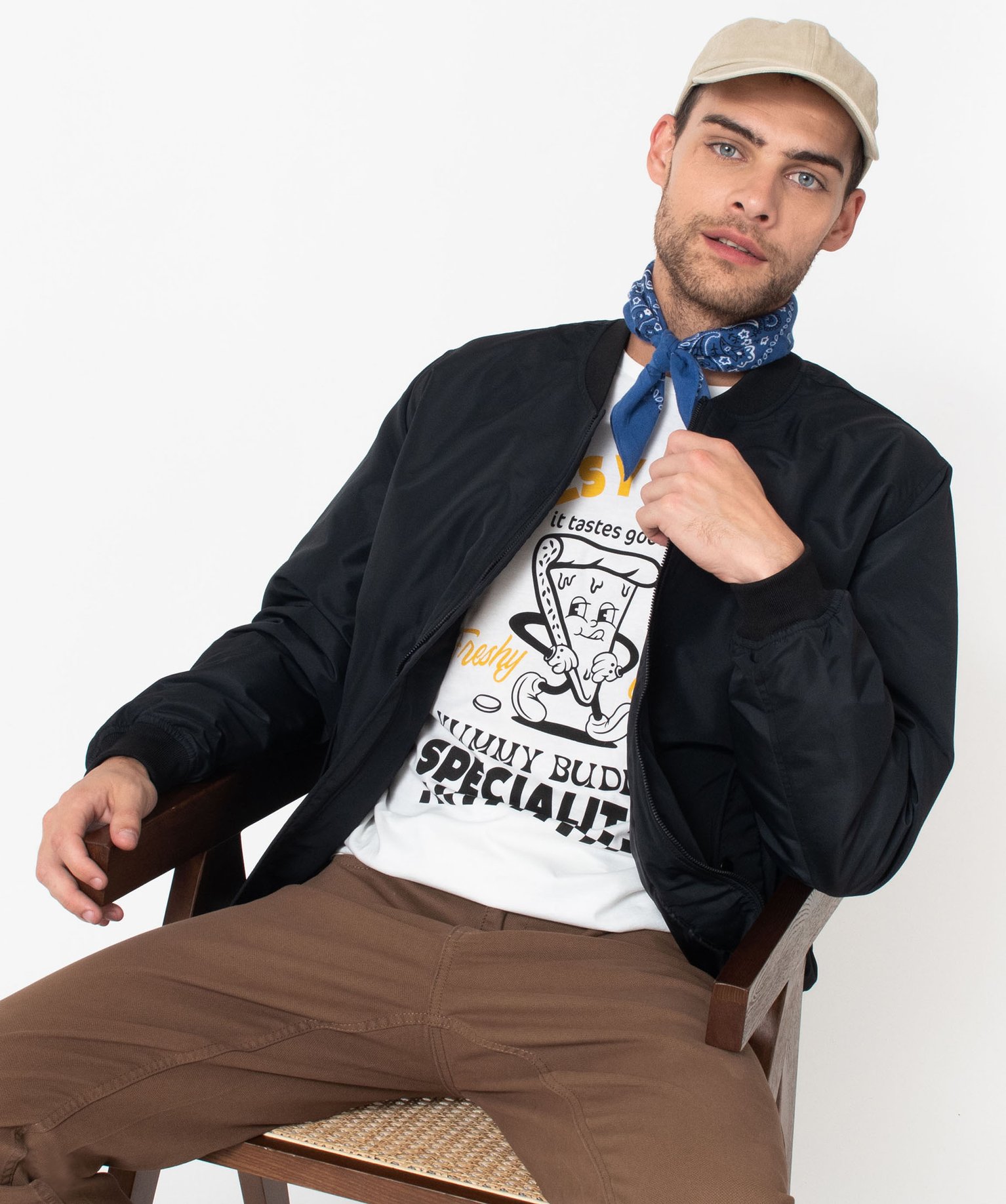Blouson zippé style bomber homme noir | GEMO