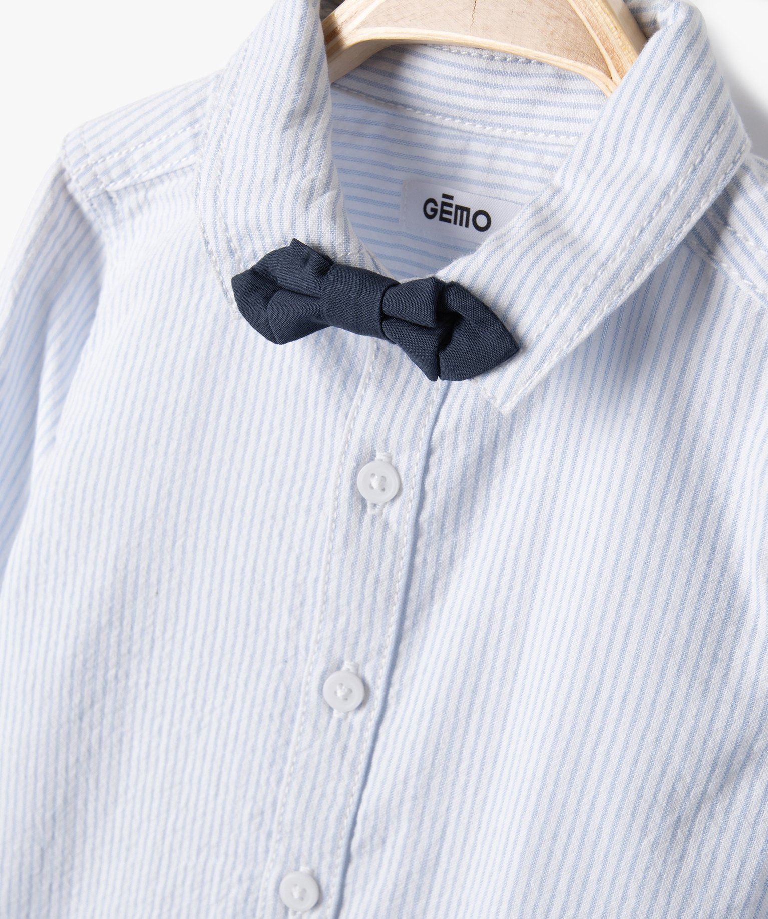Chemise bébé Garçon à manches longues rayée avec n?ud ... bleu | GEMO