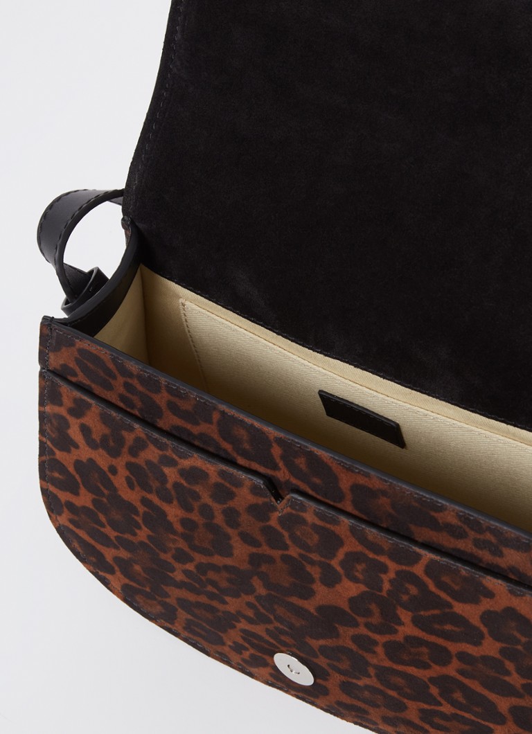 ba&sh Leather Teddy crossbody bag with leopard print