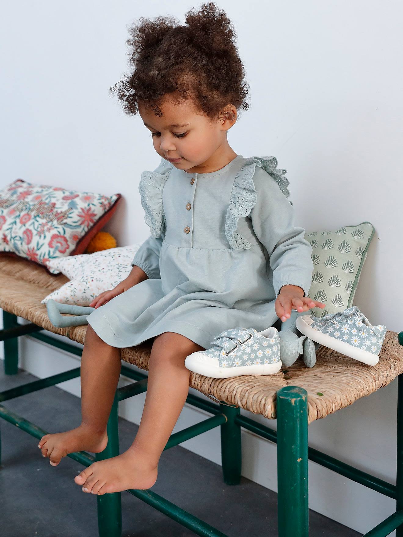 Vertbaudet Mädchen Baby Kleid Oeko-Tex - karamell