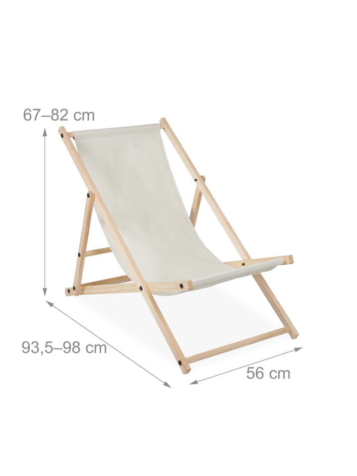 relaxdays Liegestuhl in Beige günstig kaufen onesize