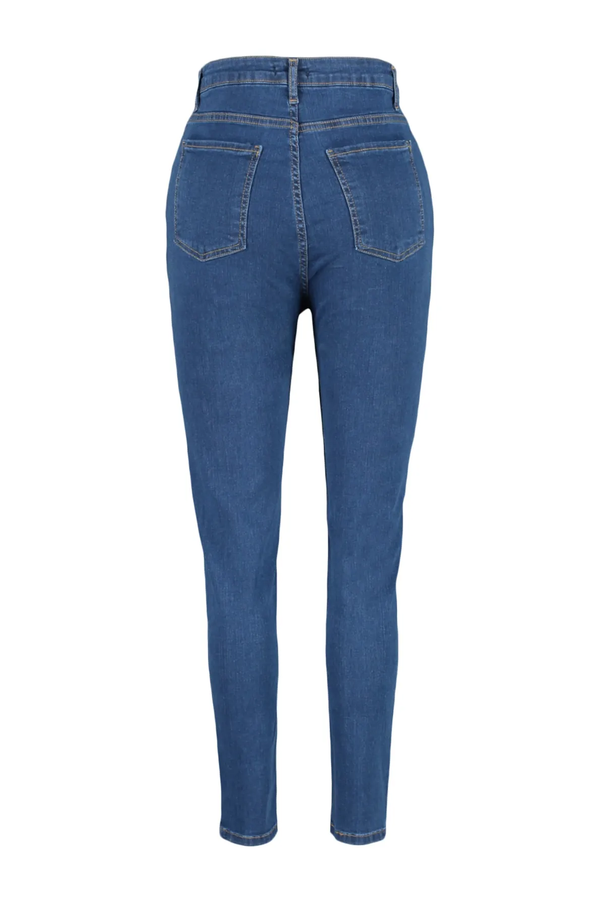 Trendyol Curve  Blaue, hoch taillierte, dehnbare Röhrenjeans TBBSS22JE0075