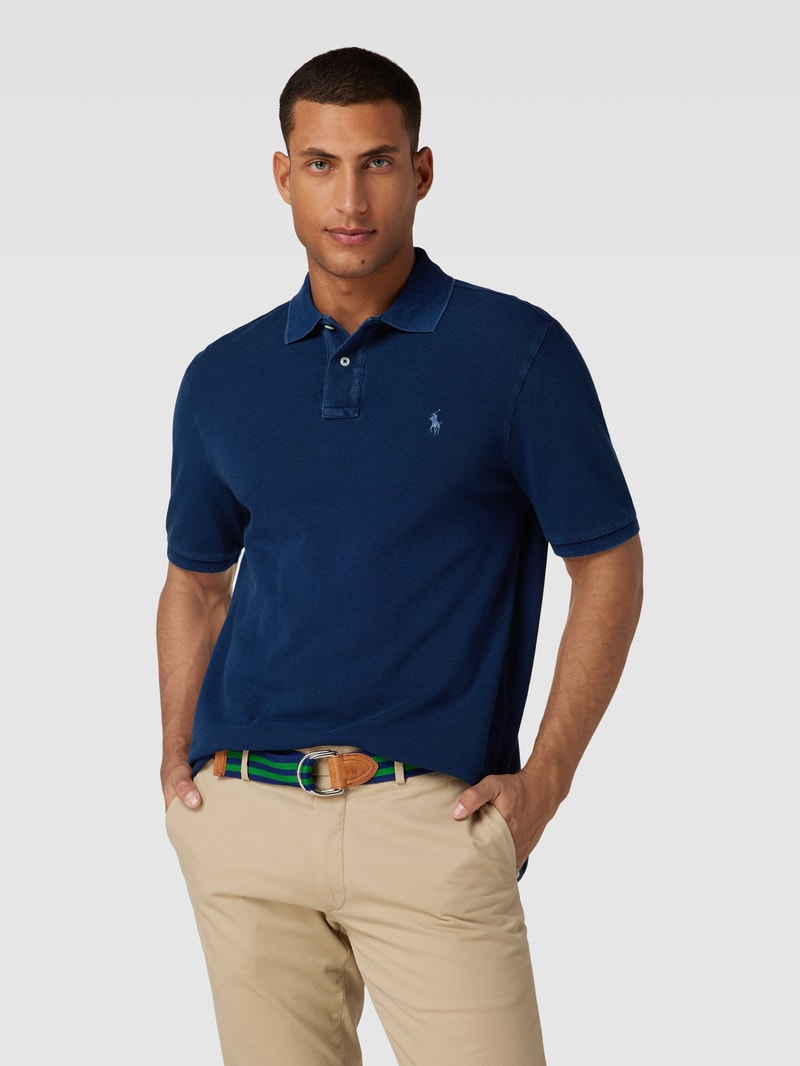 Poloshirt im Used-Look in dunkelblau