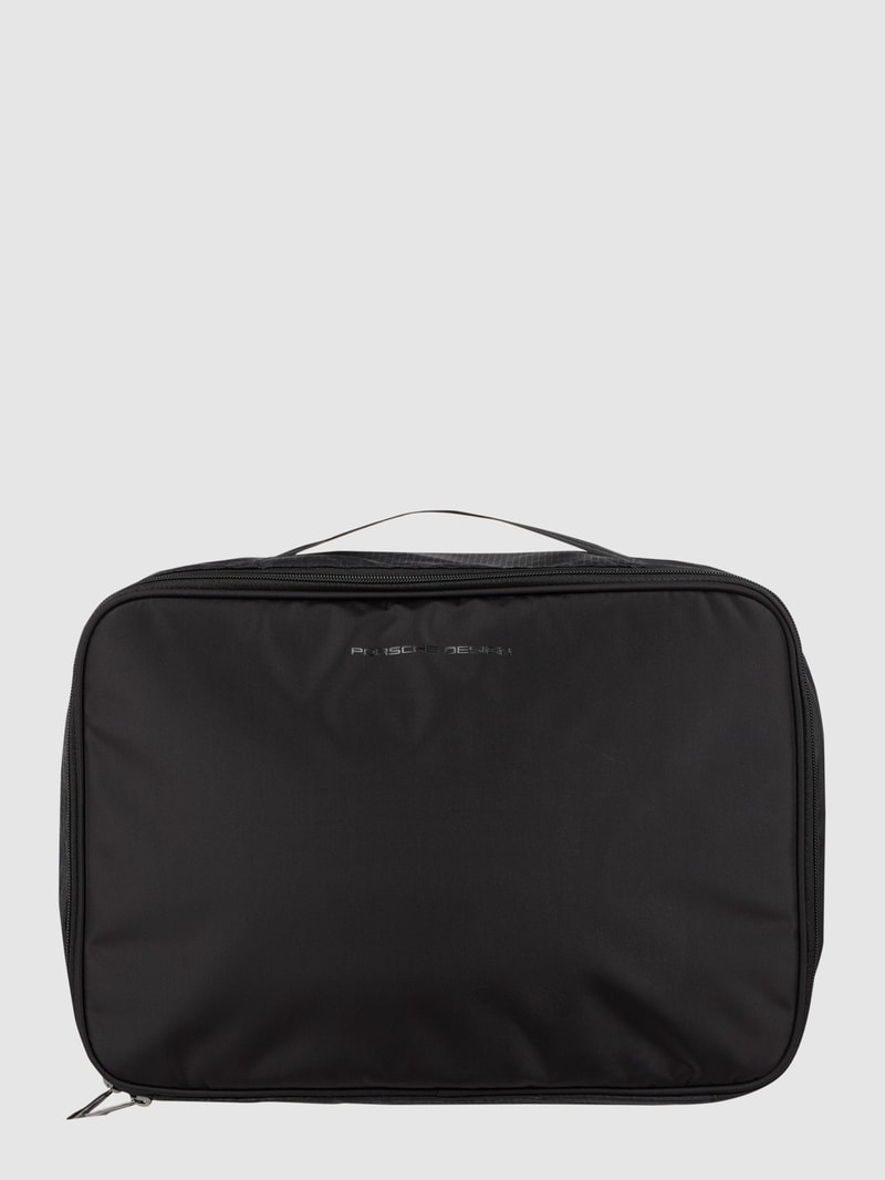 Schuhtasche aus Textil in schwarz