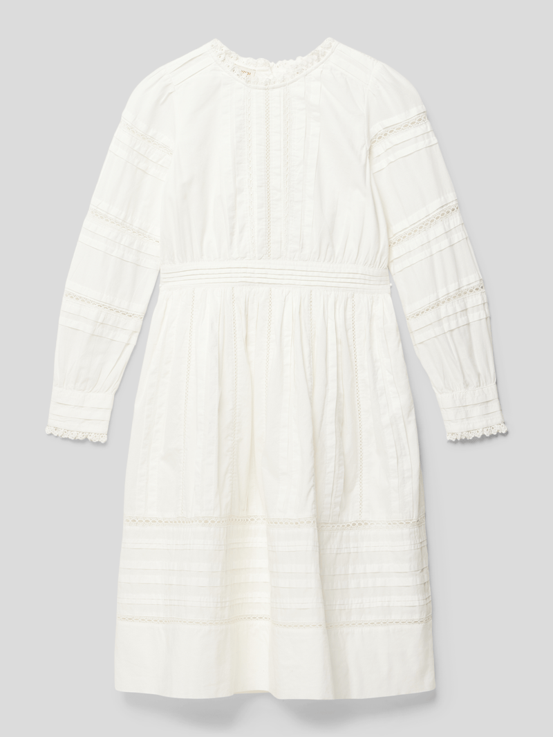 Kleid mit Spitzenbesatz in offwhite