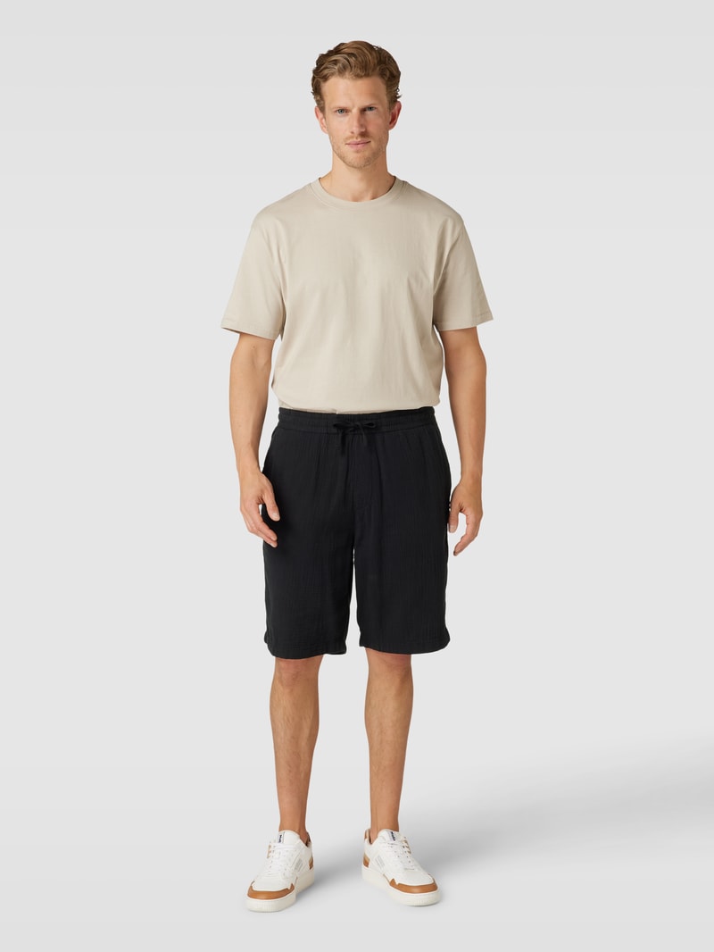 Bermudas mit elastischem Bund in schwarz