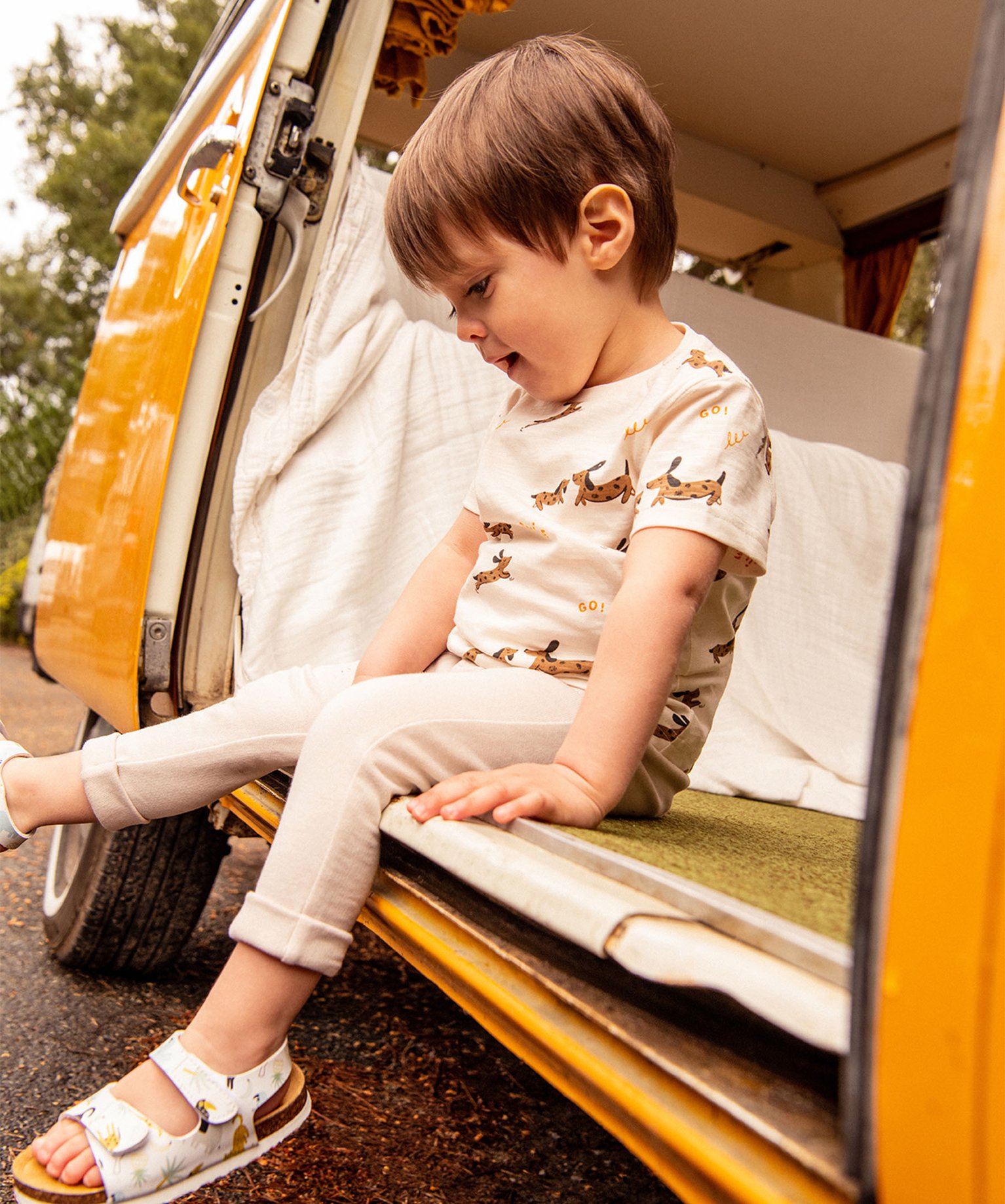 Pantalon en maille souple et confortable bébé Garçon beige | GEMO