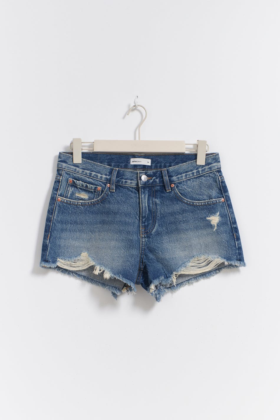 Low denim shorts