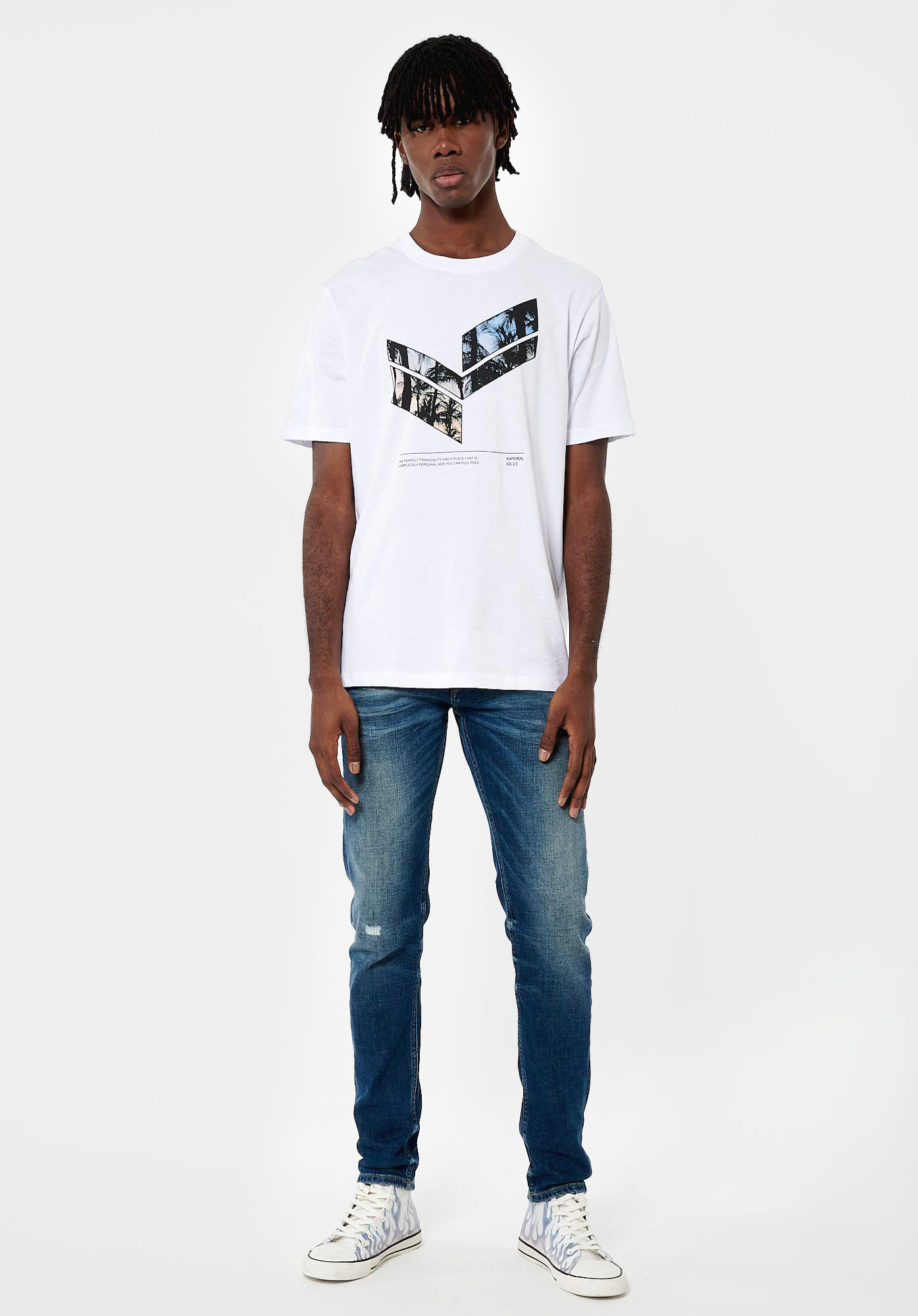 CLAY   T-shirt blanc Homme en 100% coton