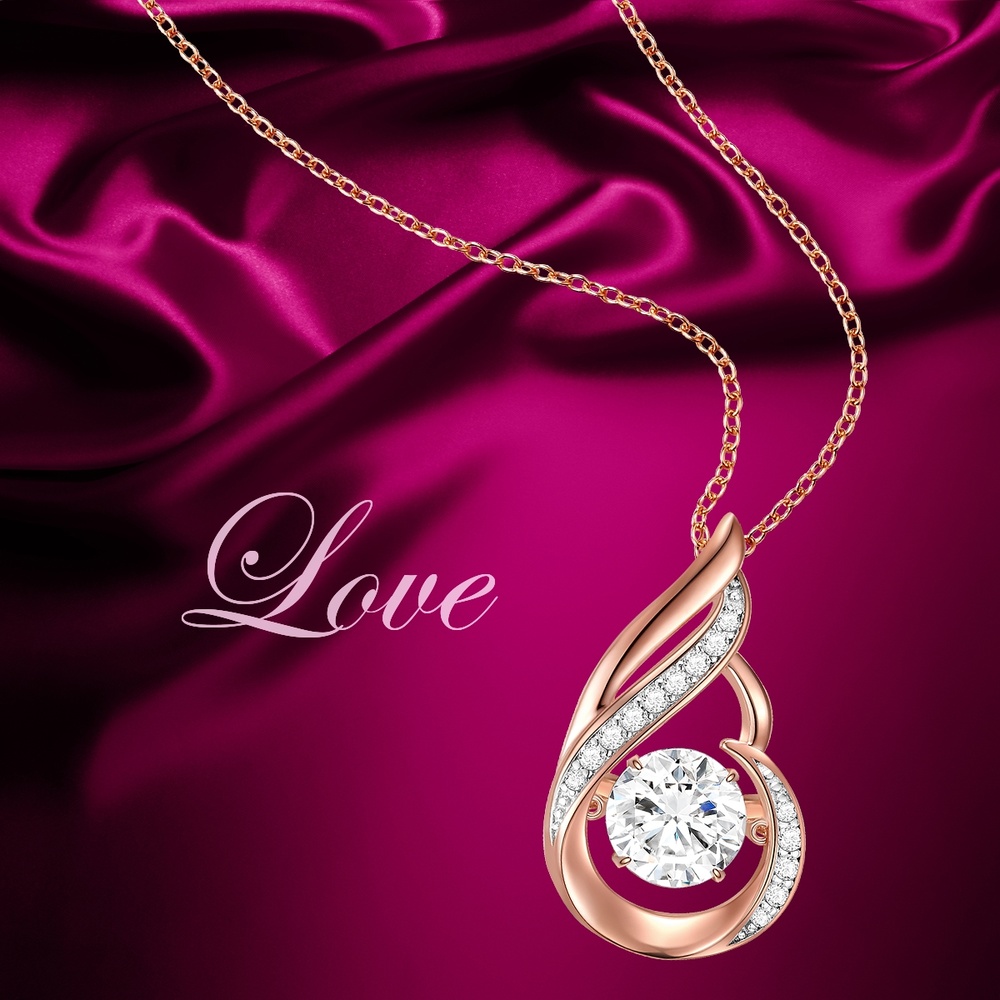 Rafaela Donata Collier en argent Argent sterling Oxyde de zirconium (CZ) en Or rose collier
