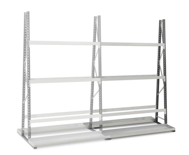 MANORGA Doppelseitiges Vertikales Anbauregal Epsivol 2 x 500 x 2.500 mm
