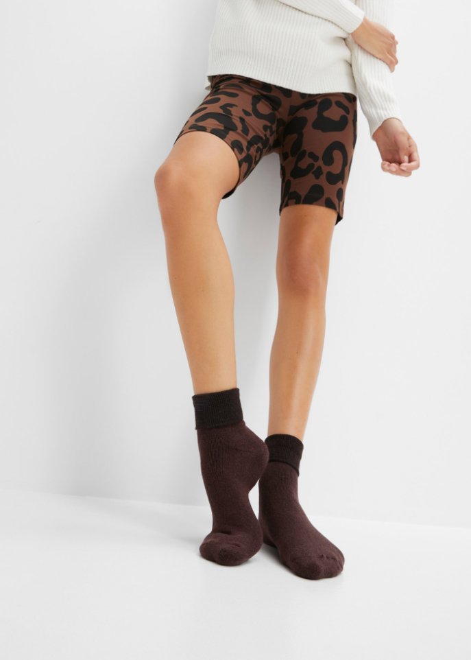 Thermo Halbsocken mit Umschlagbündchen und Innenfrottee (3er Pack)
