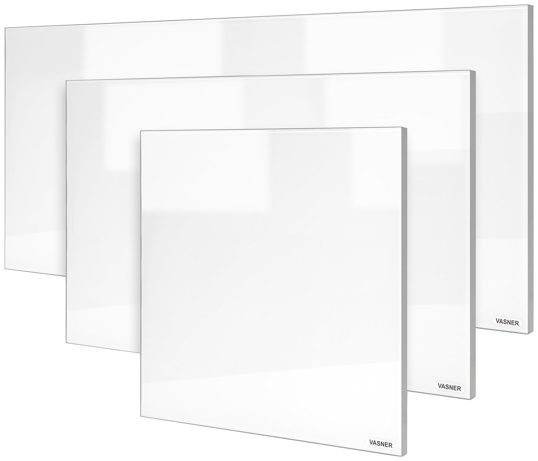Vasner Infrarotheizung Glas mit Rahmen grau, 450 W, Citara G, Infrarot Glasheizung, IP44 Bad geeignet