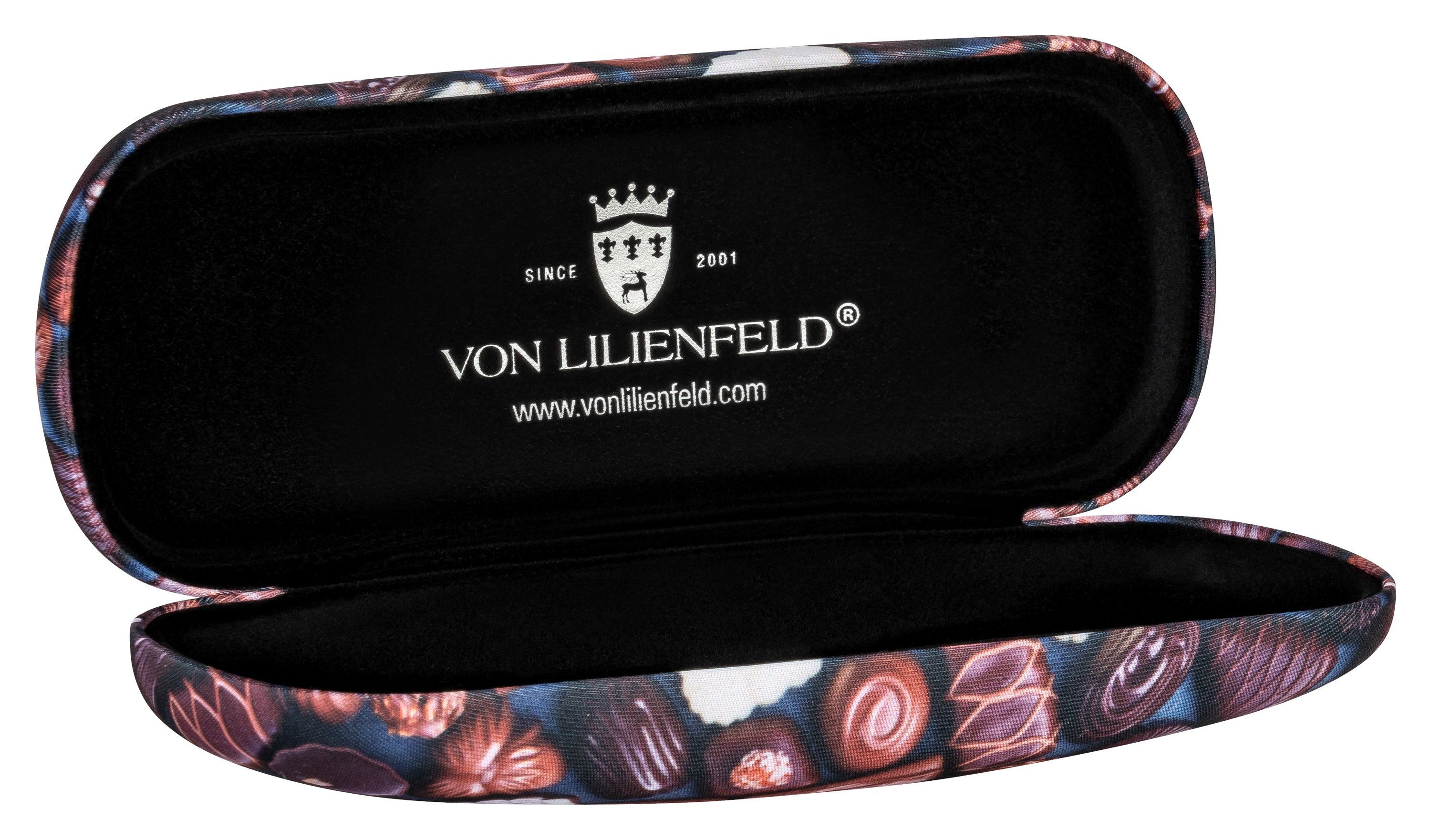 von Lilienfeld Brillenetui Pralinés Pralinen Schokolade Motiv Brillenbox mit Putztuch, stabiles mit Mikrofaser bezogenes Hardcase