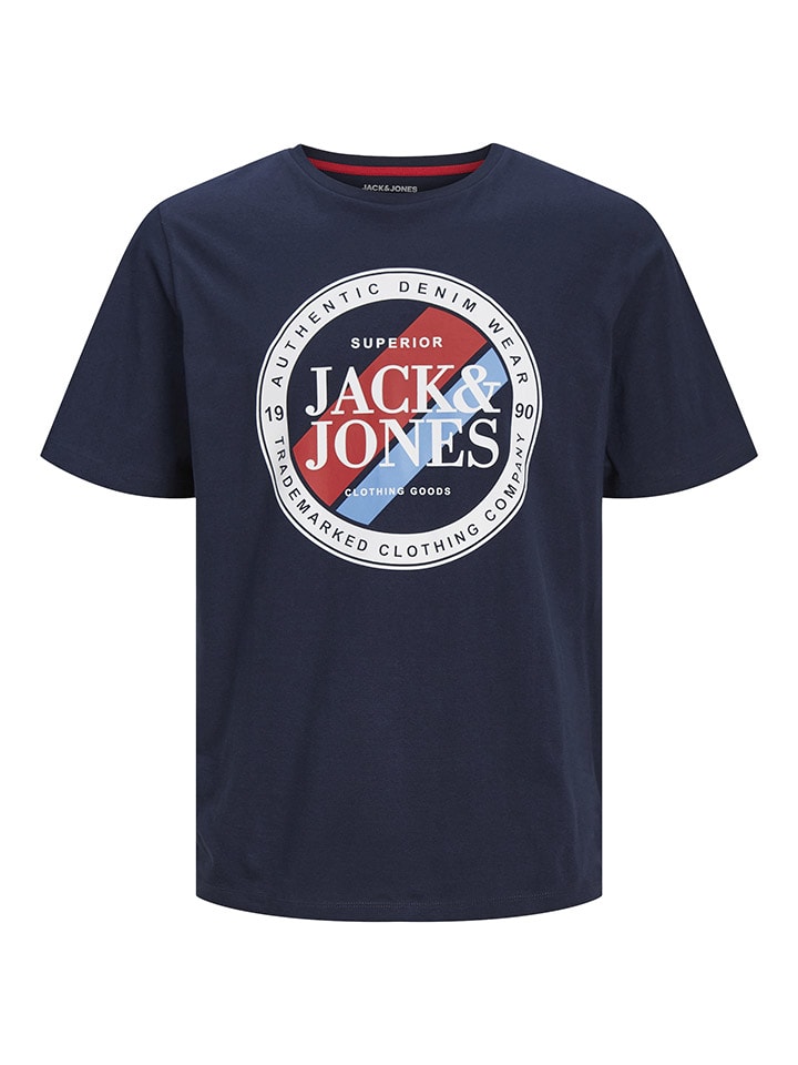 Jack & Jones 2er-Set: Shirts in Dunkelblau/ Schwarz günstig kaufen